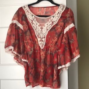 Free People Red Blouse